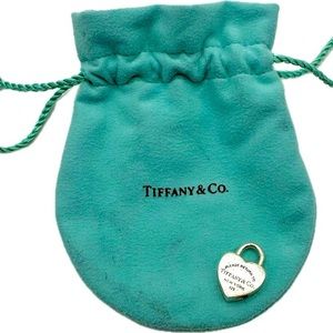 Tiffany & Co Padlock Heart Pendant-925 Silver-Good Preowned Condition w/Dust Bag